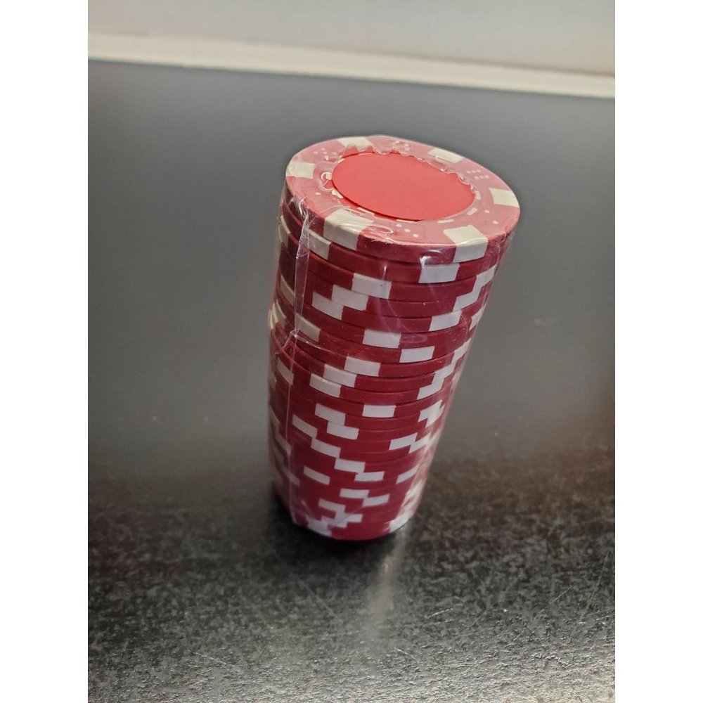 Replacement Red Heavy Duty Poker Chips - 25 Chips per tube